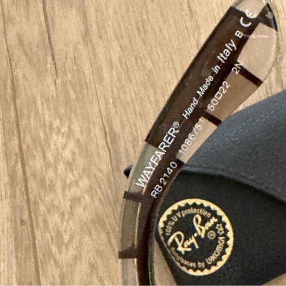 RAY-BAN RB2140 1086-51 ORIGINAL WAYFARER SUNGLASSES SPECIAL SERIES #6 ITALY MADE - Picture 9 of 10